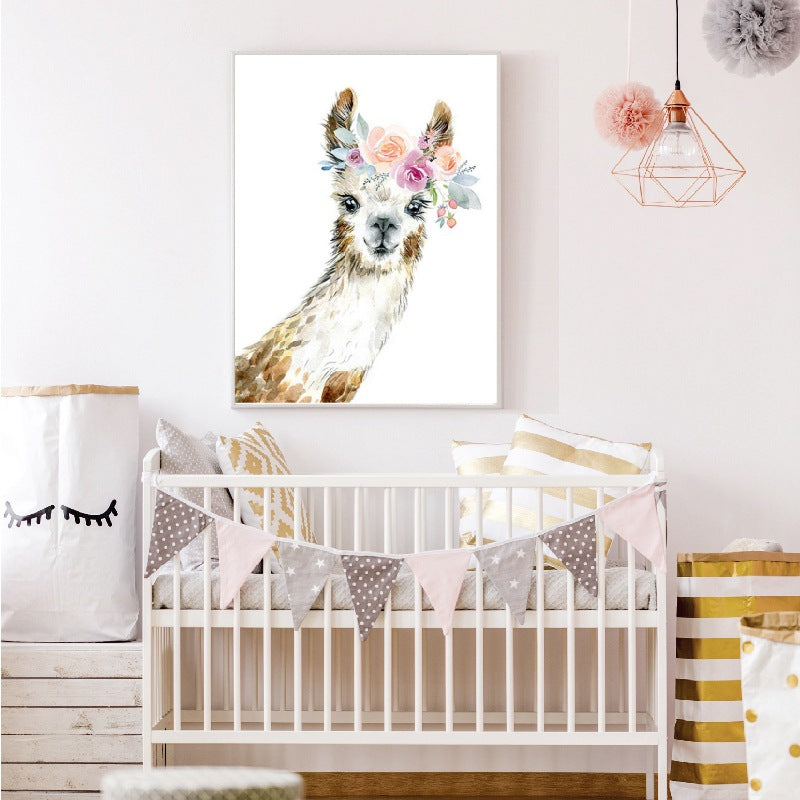 Modern Animal Alpaca Ins Print Poster Print Bedroom Decor Modern Animal Alpaca Ins Print Poster Print Bedroom Decor